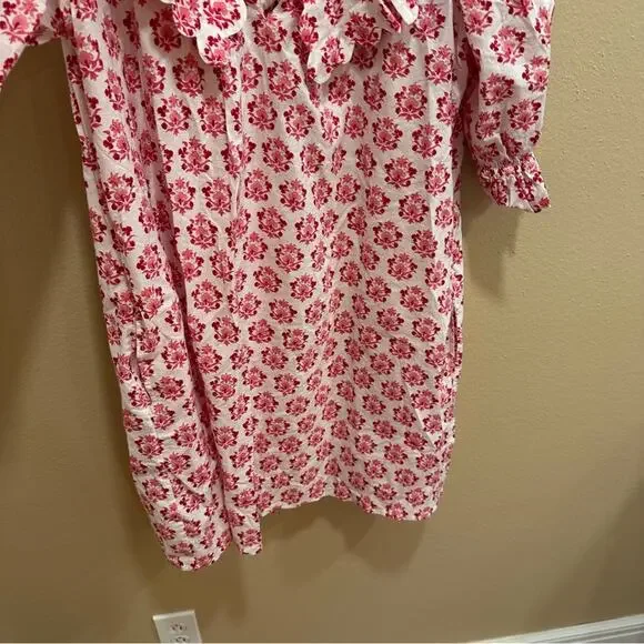 NWT Tuckernuck Pink City Prints Pink White Floral Block Printed Mini Dress Small